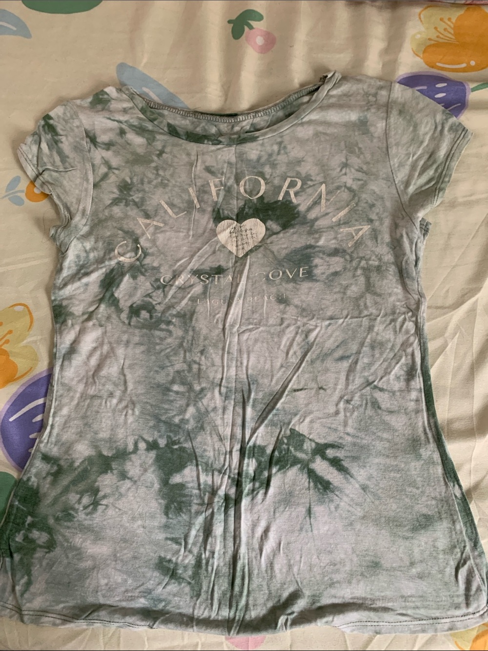 Marshalls Green Tie-Dye California Heart Short Sleeve Tee